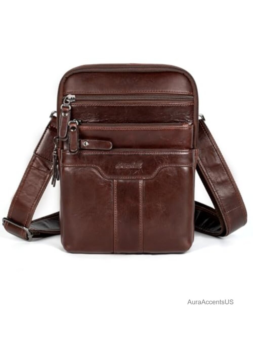 Genuine Leather Messenger Bag for Men, Small Crossbody Sling Shoulder Bag